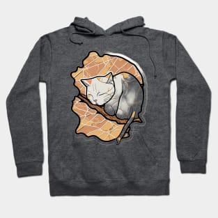 Kintsugi Japan Style Sleepy Cute Kitty Cat Hoodie